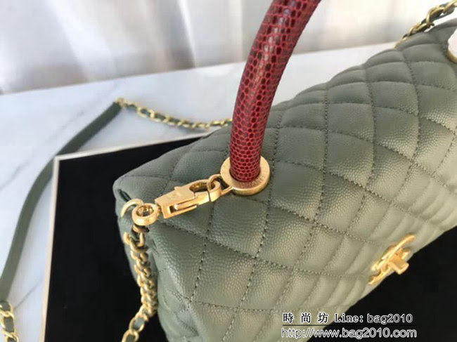 香奈兒CHANEL中號Chanel Coco handle全新頂級翻蓋單肩鏈條手柄包DSC1204